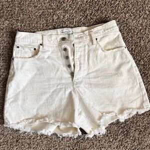 Abercrombie & Fitch Off-White Jean Shorts